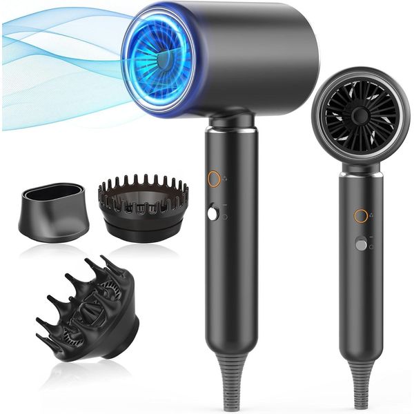 Asciugacapelli 2200W Asciugacapelli Con Diffusore Asciugacapelli Asciugacapelli E Accessori, Asciugacapelli Da Viaggio, Impostazione A 4 Temperature-image