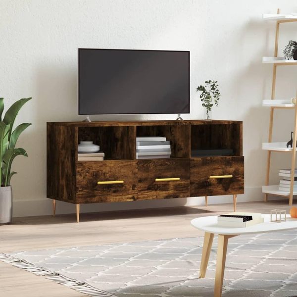 Vidaxl Mobile Tv In Rovere Fumé 102X36X50 Cm Materiale A Base Di Legno - Mobile Tv - Mobile Tv - Mobili Tv - Porta Tv-image