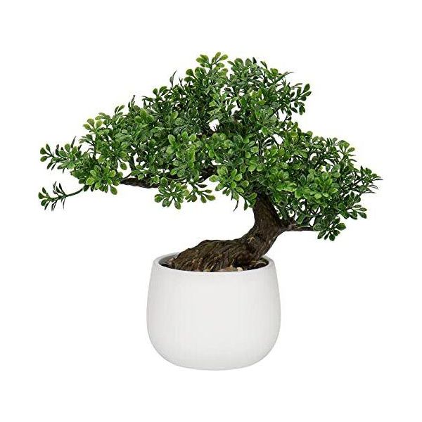 Oairse 25 Cm Pianta Artificiale Bonsai In Vaso Di Ceramica Piante Artificiali Estetica Decorazione Giapponese Per Soggiorno Camera Da Letto Bagno Davanzale-image