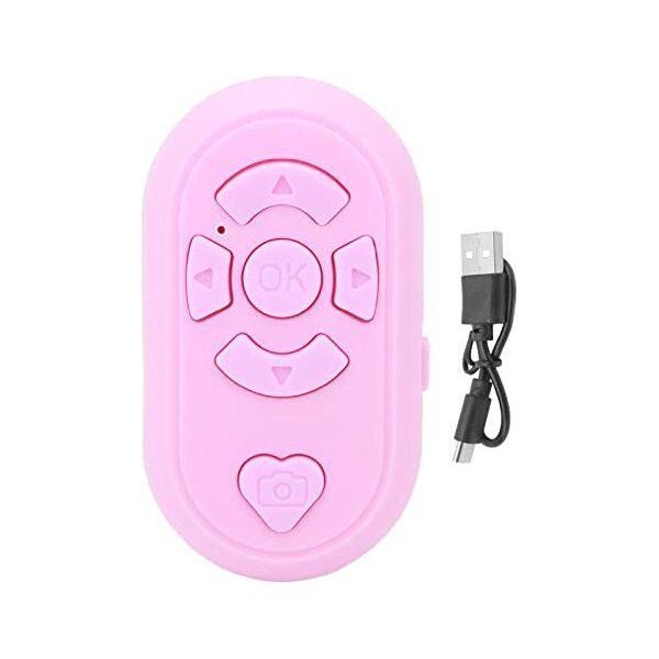 Telecomando Bluetooth Video Turner Laterale, Emote Fingertip Controller Smart Clicker Foto Video, Wireless Ring Camera Shutter (Rosa)-image