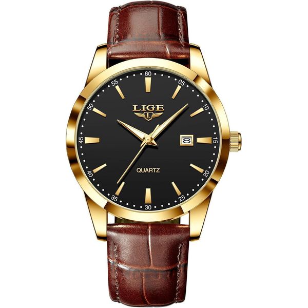 Orologio, Orologi Da Uomo Orologi Da Polso Al Quarzo Impermeabili Per Uomo Orologio Da Uomo Con Data Cinturino In Pelle Orologio Retrò Da Lavoro, Display Data-image