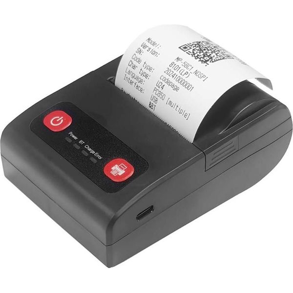 Inf Mini Stampante Termica Portatile 58Mm - Usb E Bluetooth, Per Ricevute-image