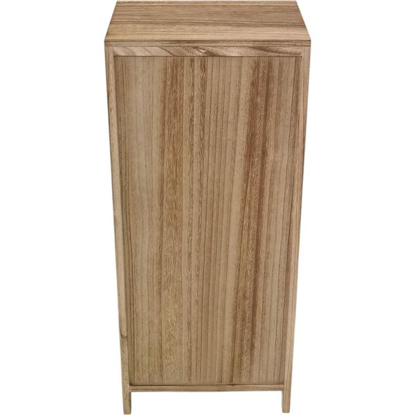 Milani Home - Mobiletto In Legno Con 2 Cassetti E 1 Anta Cm 34 L X 25 P X 78,5 Hdi Coloremarrone Chiaro-image