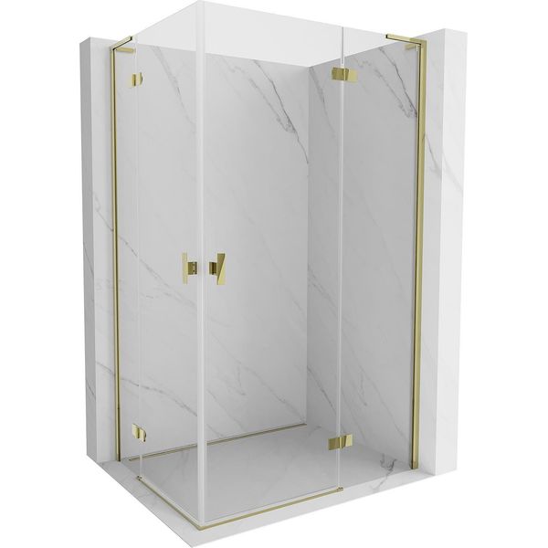 Mexen Mist-H L Duo Cabina Doccia A Battente Destra 90 X 115 Cm, Trasparente, Oro - 8A5L-090L-115P-50-00-image