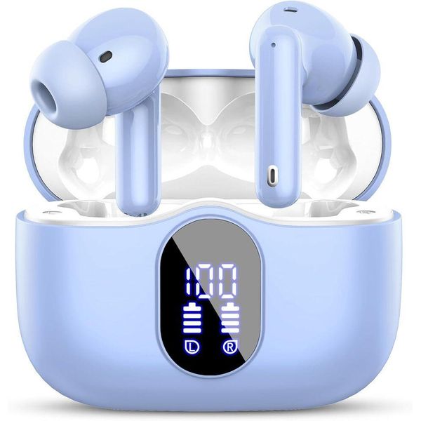 Cuffie Bluetooth, Cuffie Wireless Bluetooth 5.3 Sport In Ear Con 4 Microfoni, 40 Ore Di Autonomia, Indicatore Led, Riduzione Del Rumore Enc, Hifi Stereo-image