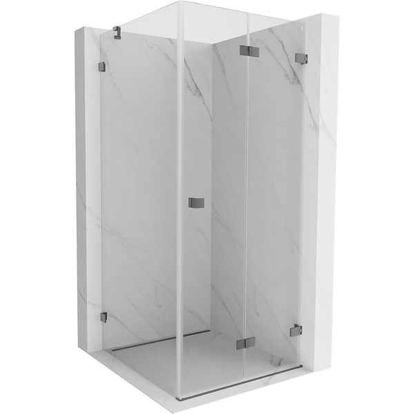 Mexen Lunar-F Cabina Doccia Pieghevole Destra 80 X 80 Cm, Trasparente, Gun Metal - 836-080-080-95-00-P-image