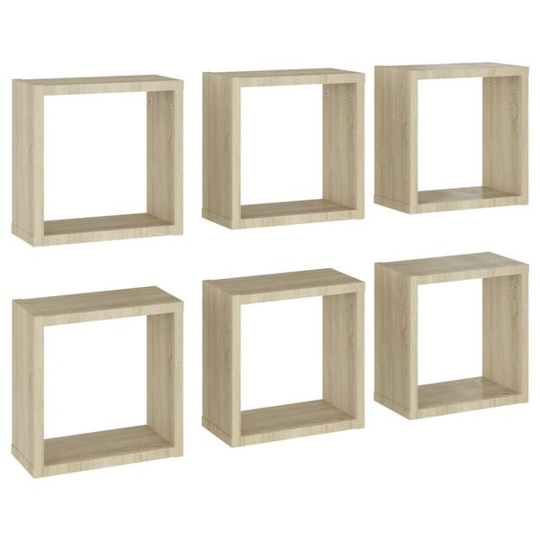 Syfax™ Mensole A Cubo 6 Pz Rovere Sonoma 30X15X30 Cm-image