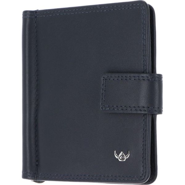 Golden Head Pelle Porta Carte Di Credito Fermasoldi Polo Rfid Protect Clip-Scheintasche 1906 Marineblau Blu Scuro-image