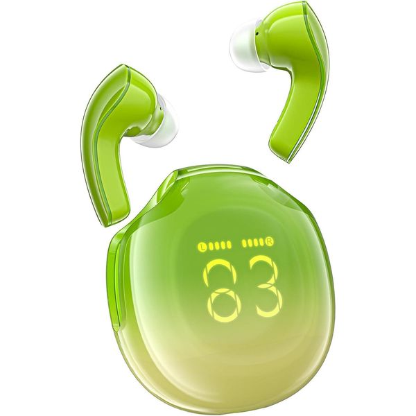 In Ear Headphones Wireless Bluetooth 5.3 Con 4 Mic, Enc Noise Cancelling Wireless Earbuds 30H Deep Bass, Crystal Led Display Enc Noise Cancelling-image
