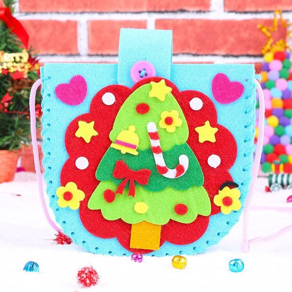 Idee Artigianali Natalizie In Feltro, Tessuto In Pile, Simpatici Progetti Di Cucito Per Albero Di Natale Fai Da Te In Feltro, Albero Giocattolo Fatto A Mano-image