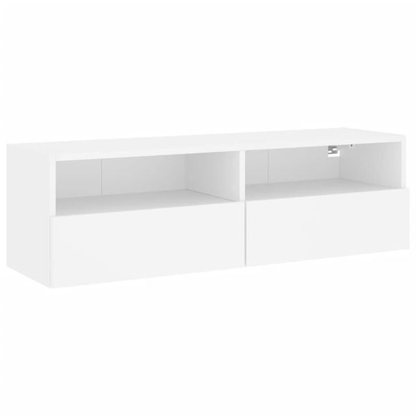 Syfax™ Mobile Tv A Parete Bianco 100X30X30 Cm In Legno Multistrato-image