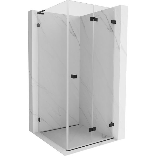 Mexen Lunar-F L Cabina Doccia Pieghevole Destra 100 X 100 Cm, Trasparente, Nera - 836L-100-100-70-00-P-image
