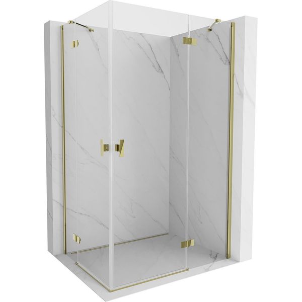 Mexen Mist-H Duo Cabina Doccia A Battente Destra 75 X 115 Cm, Trasparente, Oro - 8A5-075L-115P-50-00-image