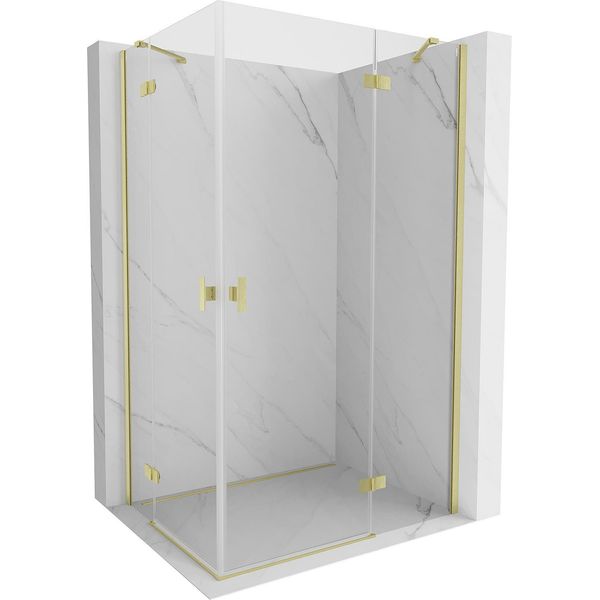 Mexen Mist-H Duo Cabina Doccia Ad Anta Destra 85 X 115 Cm, Trasparente, Oro Spazzolato - 8A5-085L-115P-55-00-image