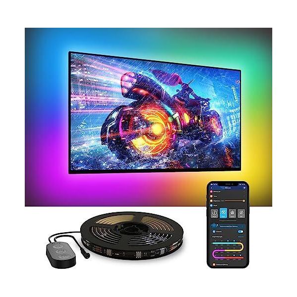 Govee Tv Retroilluminazione Led, Striscia Rgbic 55-65 Pollici Tv, 3,8 M Controllo Intelligente Bluetooth E Wifi, Funziona Con Alexa Google Assistant, Sincronizzazione Musicale-image