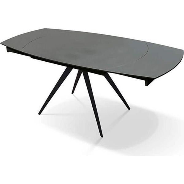 Milanihome.It - Tavolo Da Pranzo Allungabile Di Design Moderno Industrial Cm 90 X 120/180 X 75 Hdi Coloreantracite-image