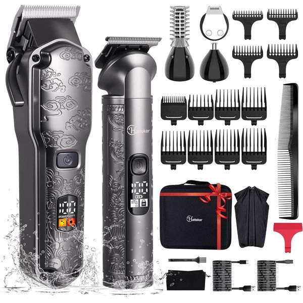 Hatteker Tagliacapelli Professionale Regolabarba Regolabarba Regolabarba Regolabarba Uomo T-Blade Trimmer Rasoio Uomo Regolabarba Elettrico Per Il Corpo-image