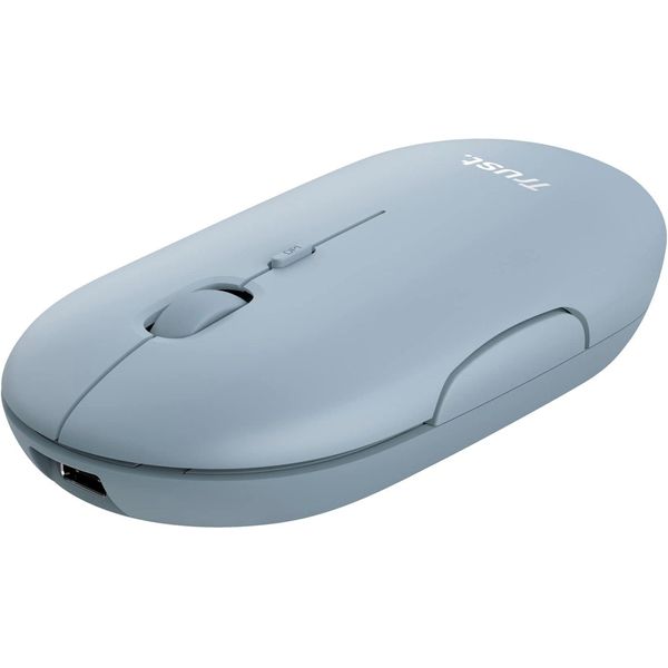 Puck Mouse Wireless Ricaricabile, Connessione Bluetooth E 2,4 Ghz Tramite Micro Ricevitore Usb, Dpi 1600, Ergonomico Per Pc/Mac/Computer/Laptop/Macbook-image