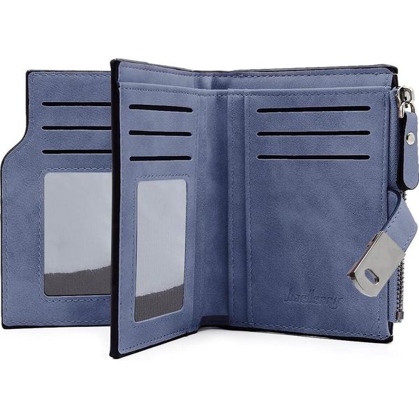 Pelle Mini Portafoglio Signore Piccolo E In Formato Corto Portafoglio Signore Molti Scomparti Portafoglio Signore Con 16 Slot Per Carte E Tasca Per Monete Con Zip-image