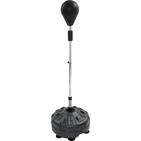 Palla Da Boxe Autoportante - Palla Da Boxe Reflex Con Supporto - Altezza Regolabile 120-160 Cm - Rimbalzo 90° - 6 Ventose - Molla Ø4 Cm - Nero-image