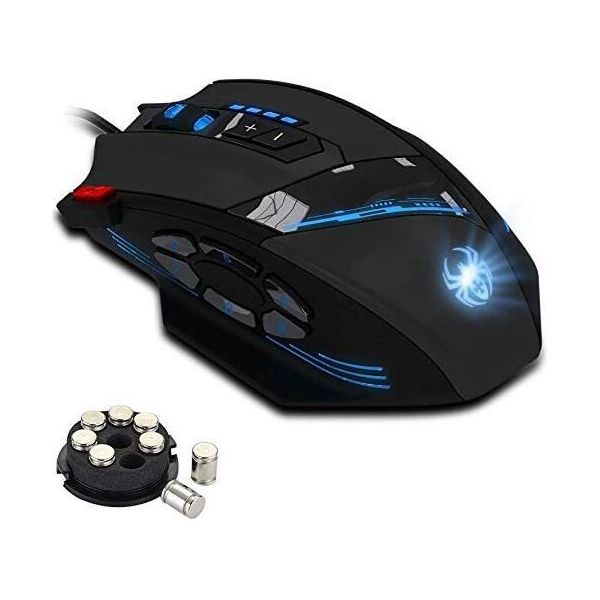 Mouse Da Gioco Cablato Zelotes, 12 Pulsanti Programmabili, Rgb Gamer 4000 Dpi, Cavo Mouse Usb Ergonomico Pc, Mac, Laptop-image