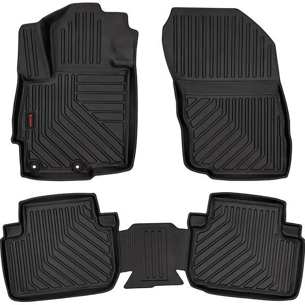 Tappetini Auto In Gomma 3D Wielganizator Per Mitsubishi Eclipse Cross Suv (2017-) – Neri, Bordo Alto, Set 4 Pz-image