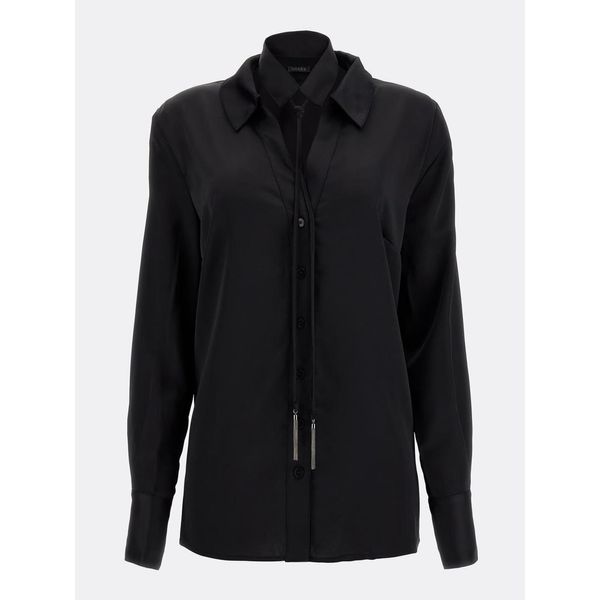 Guess Camicetta Girocollo Da Donna Floriane Nero L - Eleganza E Comfort Per Tutti I Giorni-image