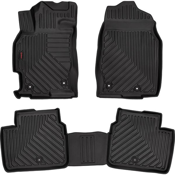 Tappetini Auto In Gomma 3D Wielganizator Per Mazda 6 Ii Gh Berlina, Station Wagon, Liftback, Hatchback (2007-2012) – Neri, Bordo Alto, Set 4 Pz-image