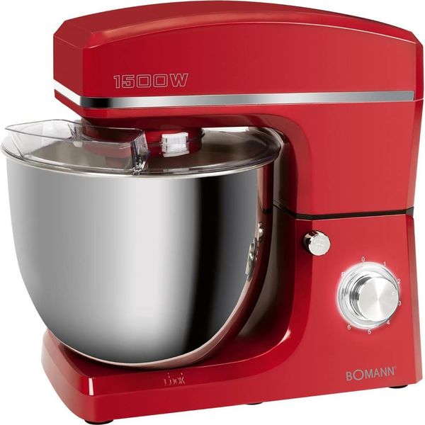 Impastatrice Bomann | Robot Da Cucina Xxl 8 Impostazioni Di Velocità 10 Litri Ciotola In Acciaio Inox 1500 Watt 6 Kg Preparazione Impasto Trasparente-image