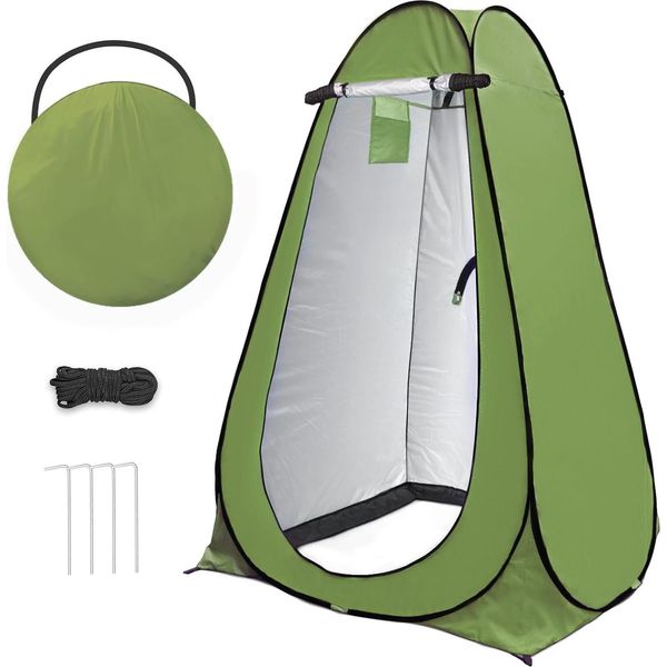 Tenda Da Toilette Riggoo Tenda Doccia Pop Up Tenda Spogliatoio Tenda Privacy Toilette Spogliatoio Tenda Mobile Da Toilette Per Esterni Per Campeggio E Spiaggia, Con-image