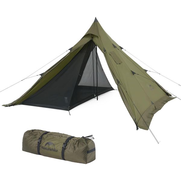 Tenda Naturehike Tipi Tende A Cresta 3-4 Persone Tenda Indiana Impermeabile Antivento Facile Da Montare Tenda Piramidale Per Famiglie In Campeggio All'aperto-image