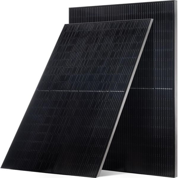 Vevor Moduli Solari Monocristallini 400 W, Confezione Da 2, Modulo Fotovoltaico Con Potenza Di Uscita MC4 E Cornice In Alluminio, Pannello Solare Impermeabile IP65, Centrale Elettrica Da Balcone Off-Grid Per Auto, Barca, Camper, Tetto Piano-image