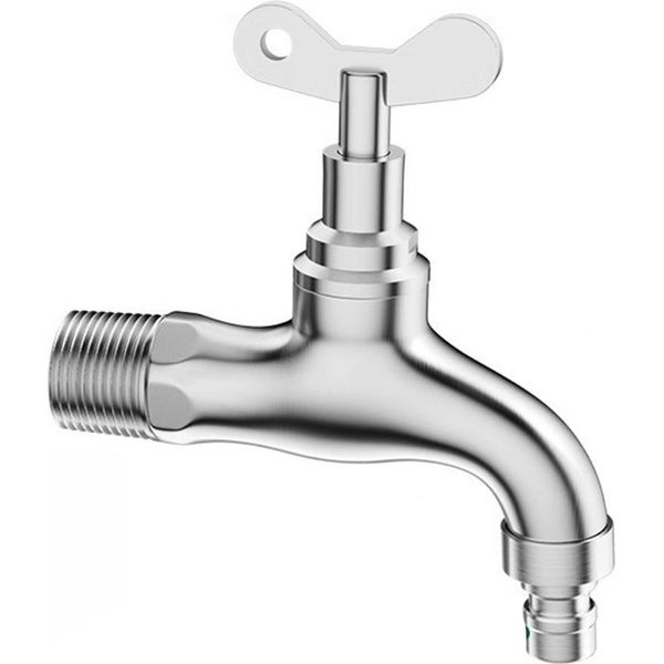 Inf Rubinetto Esterno Bloccabile - Standard 10Cm, Acciaio Inox, 2 Chiavi-image