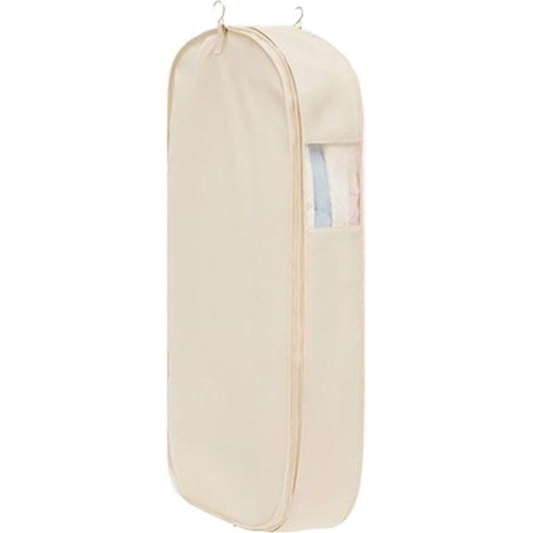 Inf Custodia Antipolvere In Raso Per Armadio, Porta Abiti Per Cappotti E Vestiti Beige Extra Large-image