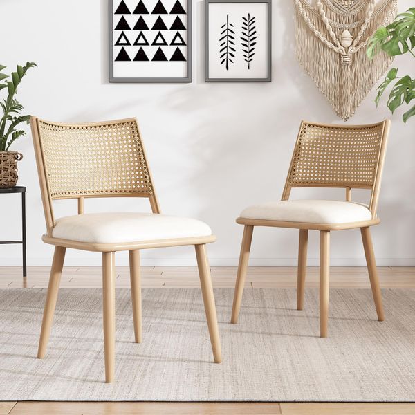 Seduta Inpoliuretanosweiko, Schienale In Rattan, Soggiorno, Camera Da Letto, Beige-image