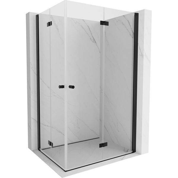 Mexen Mist-F Duo Cabina Doccia Pieghevole Destra 75 X 95 Cm, Trasparente, Nera - 8A6-075L-095P-70-00-image