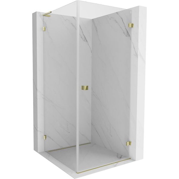 Mexen Lunar-B L Cabina Doccia A Battente Destra 80 X 80 Cm, Trasparente, Oro - 832L-080-080-50-00-P-image