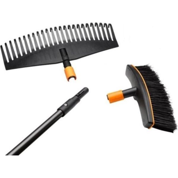 Fiskars Rastrello A Foglie Larghe + Scopa Per Terrazzi + Manico L - Set Fiskars 1016608-image