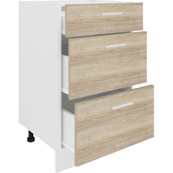 Armadio Per Mobili Da Cucina Esilo Bianco / Sonoma Rovere A. 82 X L. 50 X P. 46 Cm-image