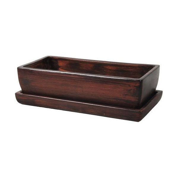 Cassapanca Con Piattino Kaktus Wood Marrone Scuro 28 Cm-image