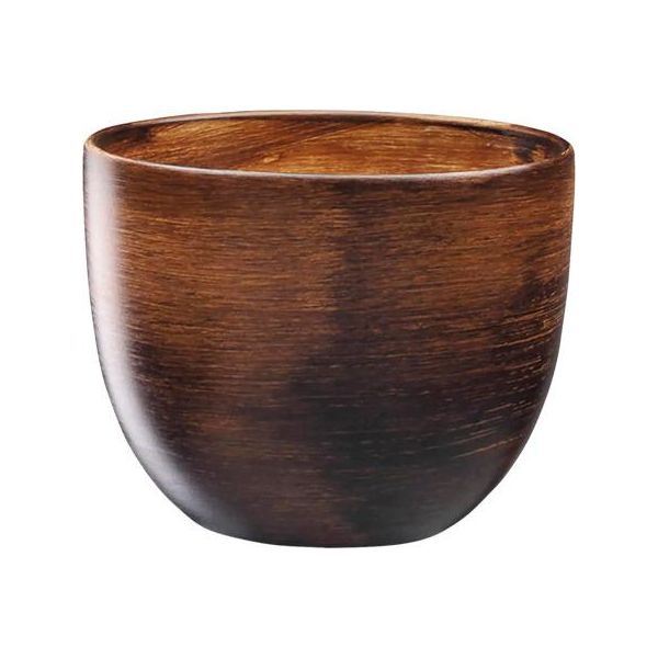 Coprivaso In Ceramica Purkyne Wood Ø 13 X 11 Cm Marrone Scuro Opaco-image