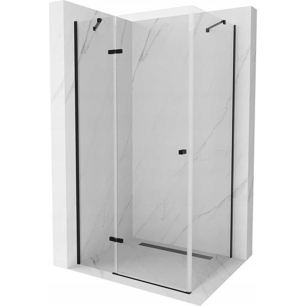 Mexen Roma Cabina Doccia A Battente 80 X 70 Cm, Trasparente, Nero - 854-080-070-70-00-image