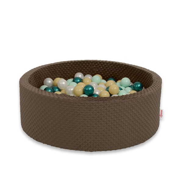 Piscina Asciutta In Viscosa H-30 Cm Con 300 Palline - Cioccolato-image