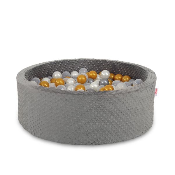 Piscina A Secco Minky H-30 Cm Con 200 Palline - Grigio Scuro-image