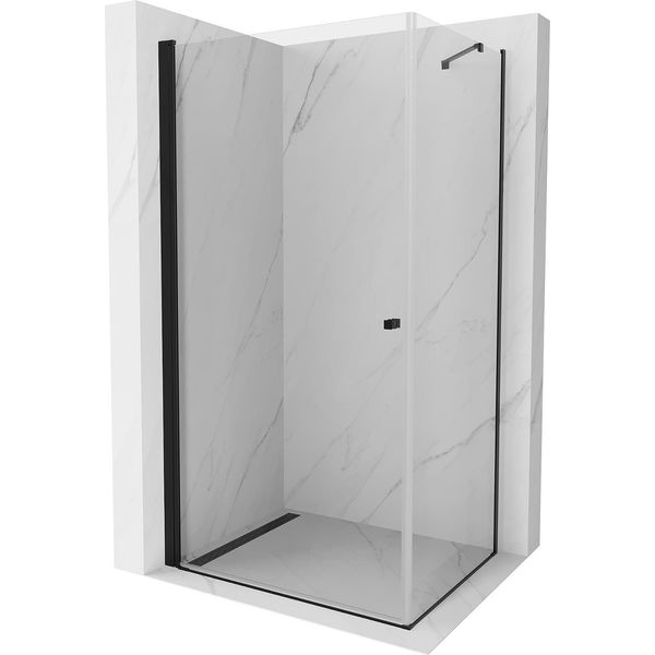 Mexen Pretoria Cabina Doccia A Battente 80 X 90 Cm, Trasparente, Nero - 852-080-090-70-00-image