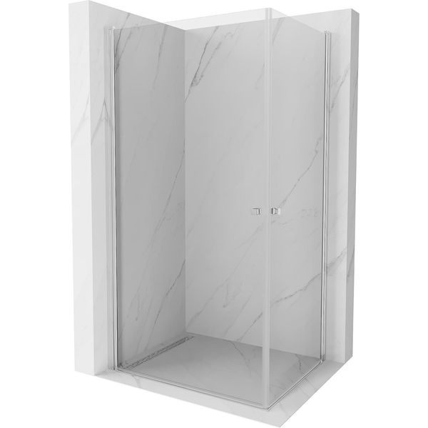 Mexen Pretoria Duo Cabina Doccia A Battente 80 X 70 Cm, Trasparente, Cromo - 852-080-070-02-00-image