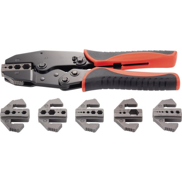 Toolcraft PZ-505 818645 Pinza A Crimpare 7 Pezzi Connettore Coassiale Bnc, Tnc, Connettore Fibra Ottica RG6, RG8, RG11, RG58, RG59, RG6-image