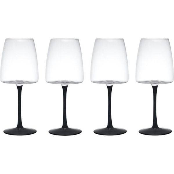 Set Di 4 Bicchieri Da Vino Rosso Mikasa Palermo Con Stelo Nero 450Ml Creative Tops-image