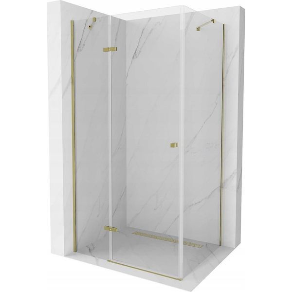 Mexen Roma Cabina Doccia A Battente 110 X 80 Cm, Trasparente, Oro - 854-110-080-50-00-image