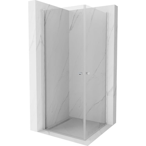 Mexen Pretoria Duo Cabina Doccia A Battente 80 X 80 Cm, Trasparente, Cromo - 852-080-080-02-00-image